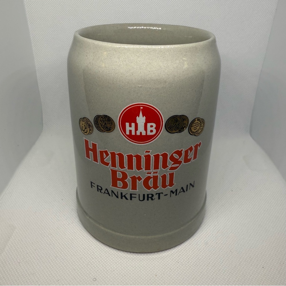 GERZ Henninger Brau Frankfurt-Main Beer Mug W GERMANY 0.5L  Stoneware Vintage